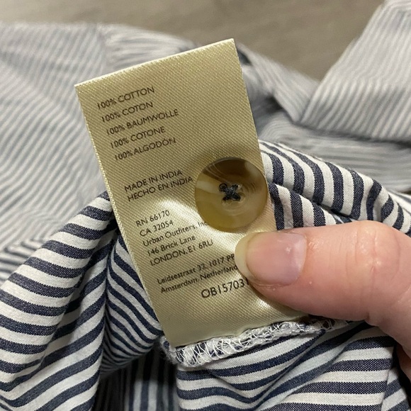 Maeve By Anthropologie Striped Henley Popover Shirt Size Small - Picture 7 of 9